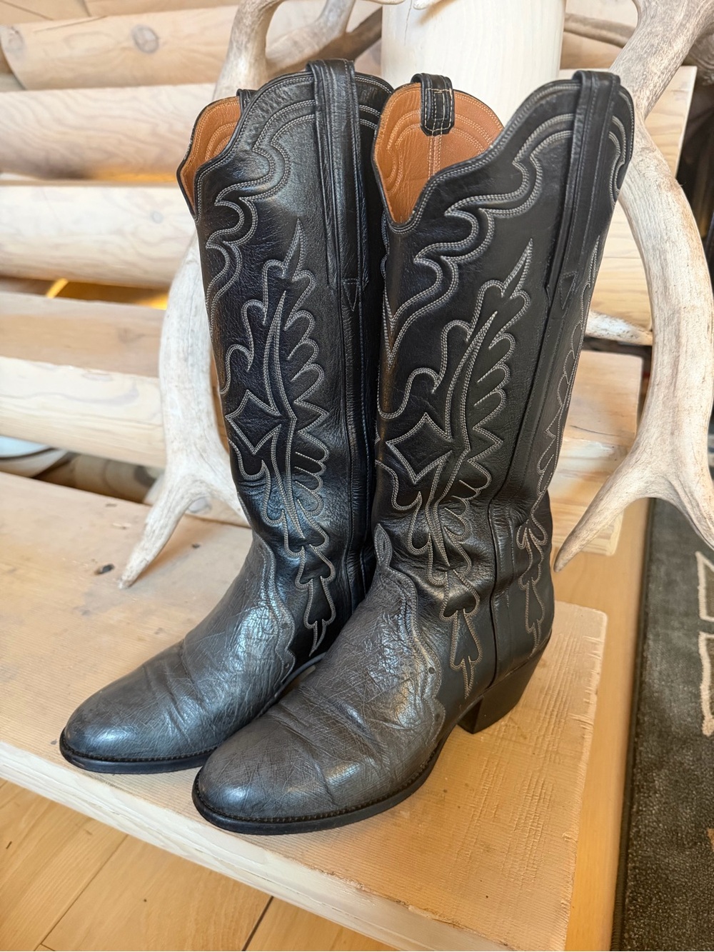 Vintage Littles grey ostrich Cowboy Boots - Women's custom
